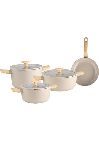 Leo Balance Tencere Seti 7 Parça Latte
