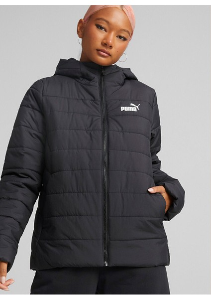 Siyah Kadın Fermuarlı Mont Ess Padded Jacket
