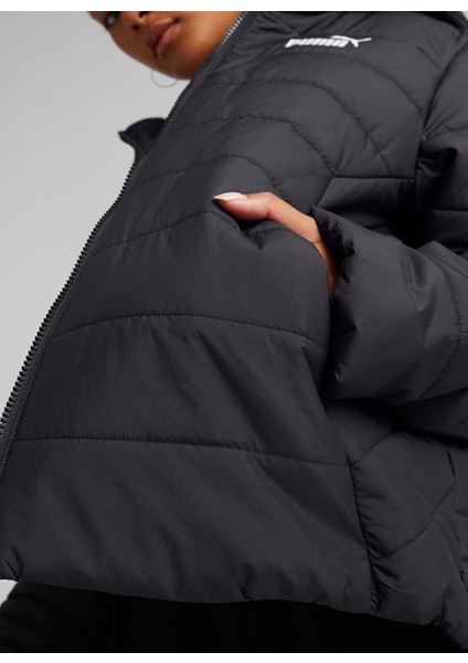 Siyah Kadın Fermuarlı Normal Düz Mont 84827501 Ess Puma Padded Jkt W