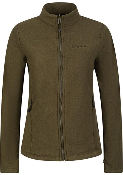 Cara Kadın Tam Fermuarlı Ince Polar Sweatshirt Haki