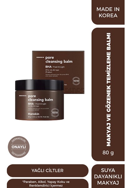 Pore Cleansing Balm Bha- Karma ve Yağlı Ciltler/gözenek ve Makyaj Temizleme Balmı [ 80 G ]