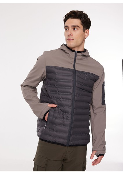 Gri Erkek Kapüşon Yaka Relaxed Fit Sweatmont D3WM-SWT18