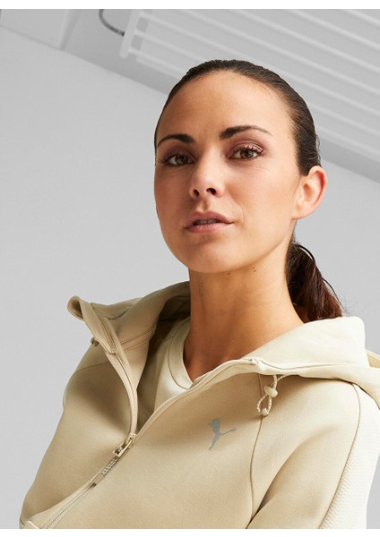 Bisiklet Yaka Krem Kadın Sweatshırt 67308588 Evostrıpe Full-Zip Hood fiyatları