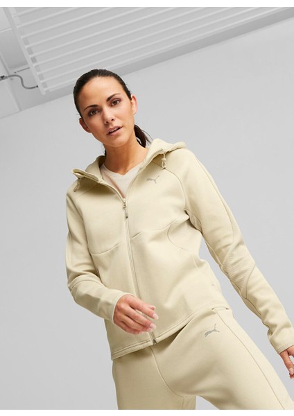 Bisiklet Yaka Krem Kadın Sweatshırt 67308588 Evostrıpe Full-Zip Hood fırsatları