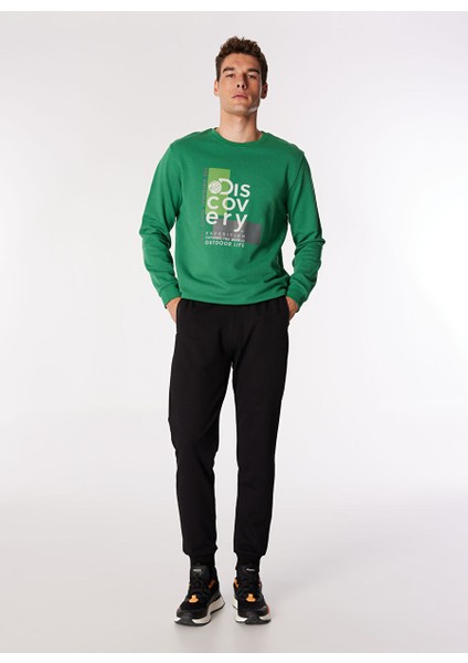 Yeşil Erkek Bisiklet Relaxed Baskılı Sweatshirt D4WM-SWT3212 fiyatları