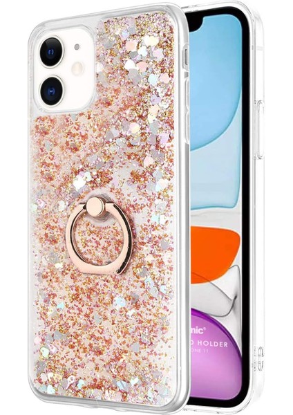 Apple Iphone 11 Için Kılıf Glitter Liquid Holder Gold [iphone 11 ile Uyumlu Kılıf - Gold]