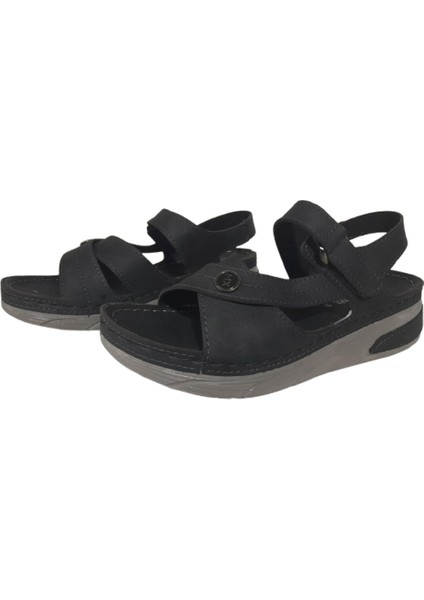 Siyah Cırtlı Anatomik Comfort Sandalet modelleri