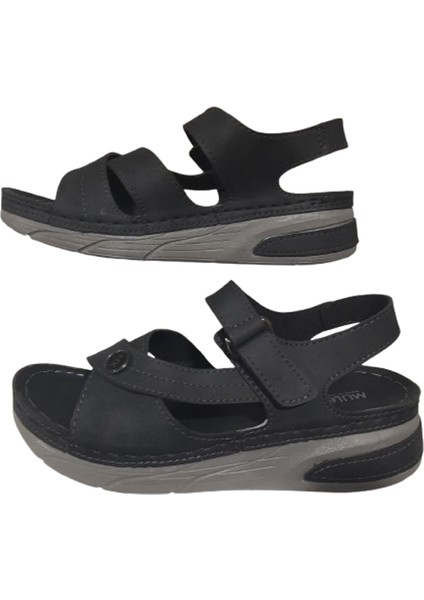 Siyah Cırtlı Anatomik Comfort Sandalet fırsatları
