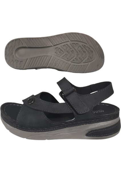 Siyah Cırtlı Anatomik Comfort Sandalet indirimleri