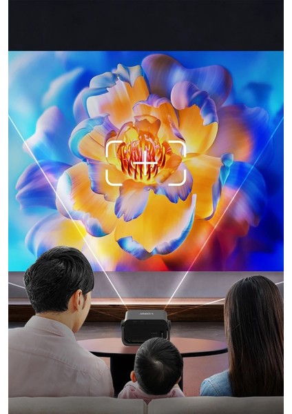 Taşınabilir 4K Destekli 1080P Android Sistemli Sinema Projeksiyon Cihazı 360 - Wifi 6 Ultra LCD Ekran HDMI USB Oyun Oynama Destekli