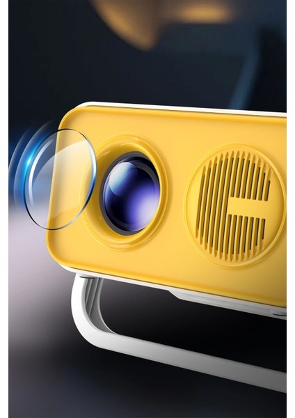 Taşınabilir 4K Destekli 1080P Android Sistemli Sinema Projeksiyon Cihazı 360 - Wifi 6 Ultra LCD Ekran HDMI USB Oyun Oynama Destekli