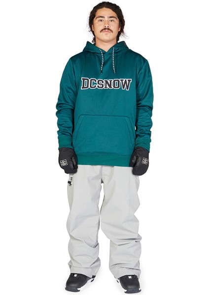Yeşil Erkek Kapüşonlu Baskılı Kayak Montu ADYFT03343 Snowstar