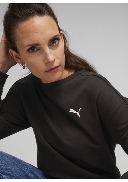 67788601 Her Crew Tr Siyah Kadın Kapüşon Yaka Regular Fit Sweatshirt modelleri