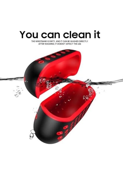 Airpods Pro/pro 2 ile Uyumlu Delikli Spor Premium Silikon Kılıf + Karabina Klipsli, Tam Koruma ve Stil Sunan Ergonomik Tasarım (Siyah-Kırmızı) fiyatları