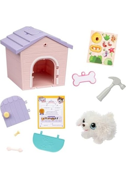 Live Pets My Puppy&apos;s Home Minis - Pink & Purple Home | Peluş Oyuncak ve Köpek Kulübesi Oyun Seti. Yavru Köpeğinizin Evini Yapın, Yavru Köpeğinize Isim Verin ve Sürpriz! Köpek Görünür! Hangi fiyatları