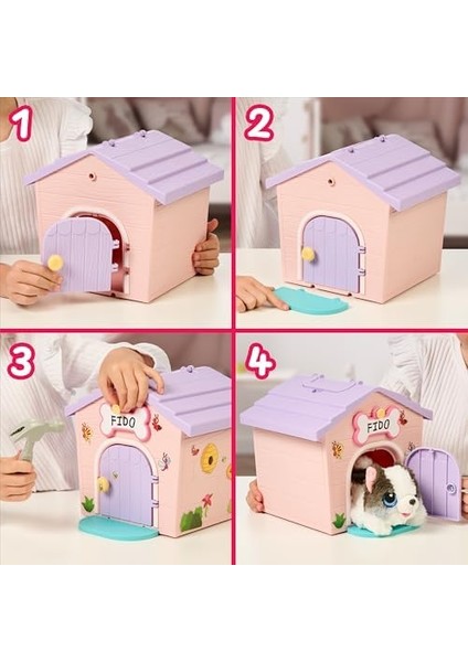 Live Pets My Puppy&apos;s Home Minis - Pink & Purple Home | Peluş Oyuncak ve Köpek Kulübesi Oyun Seti. Yavru Köpeğinizin Evini Yapın, Yavru Köpeğinize Isim Verin ve Sürpriz! Köpek Görünür! Hangi modelleri
