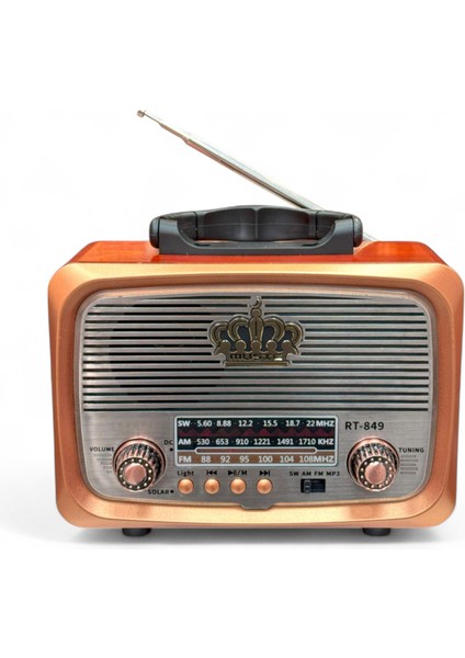 Nostalji Eskitme Radyo,güneş Panelli LED Detaylı Trend Nostajik Radyo