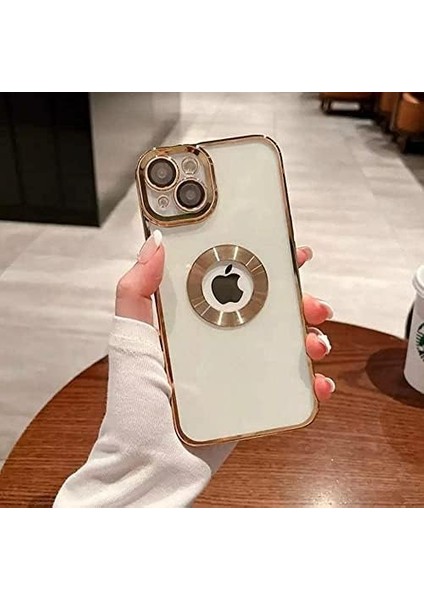 Aks Iphone 13 Uyumlu Lens Korumalı Lazer Kılıf Gold