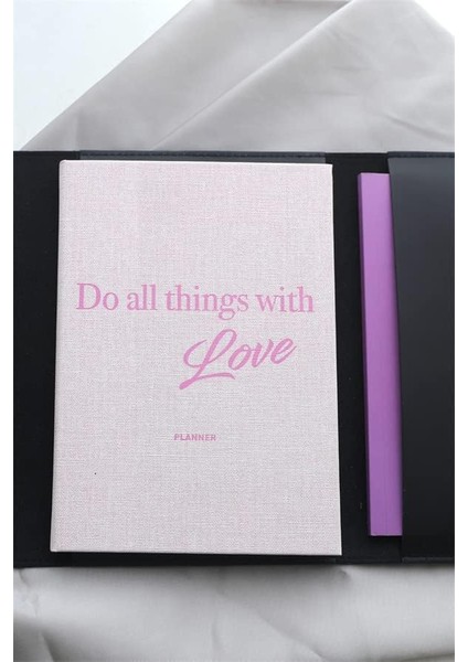 Color 15X21 Keten Süresiz Planlayıcı Ajanda Defter Pembe