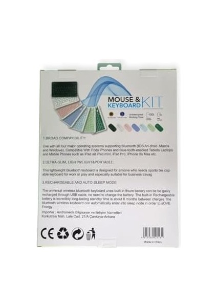 Key 01 Kablosuz Bluetooth Wireless Tümü Türkçe Karakterli I Ü Ğ Harfleri Bulunur Klavye Mouse Seti (Beyaz) fiyatları