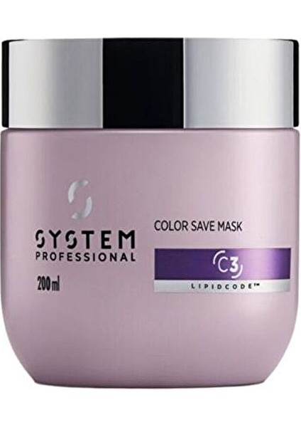 System Professional Color Save C3 Boyalı Saçlar Için Renk Koruyucu Bakım Maskesi 200ML