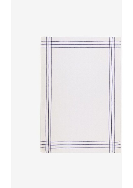 Waffle Pamuk Mutfak Havlusu Ekru / Lacivert 50X76