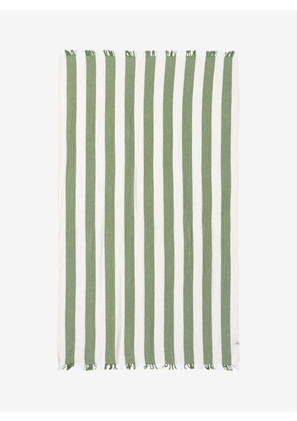Striped Gauze Pamuk Peştamal Yeşil 90X175