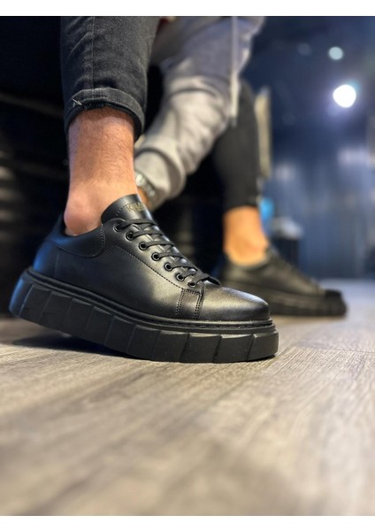 J144 Bağcıklı Ortopedik Taban Erkek Günlük Sneaker Spor Ayakkabı St Siyah fiyatları