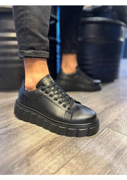 J144 Bağcıklı Ortopedik Taban Erkek Günlük Sneaker Spor Ayakkabı St Siyah modelleri