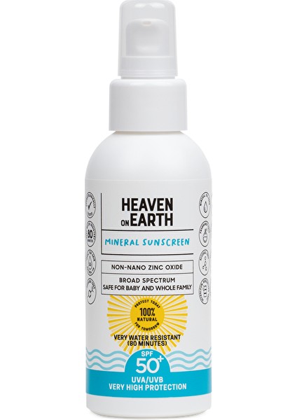 Spf 50+ Vegan Mineral Güneş Kremi Leke Karşıtı %100 Doğal Suya Dayanıklı Uva Uvb Çok Yüksek Koruma