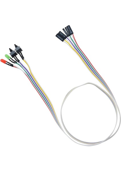 5064 Ana Kart Power Kablosu LED Işıklı Reset Açma Kapama Butonu Kablosu On Off Switch