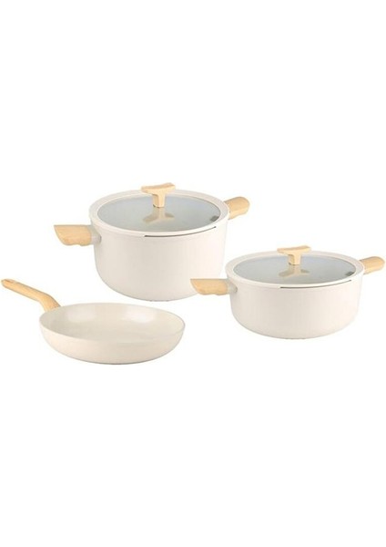 Leo Balance Tencere Seti 5 Parça Krem