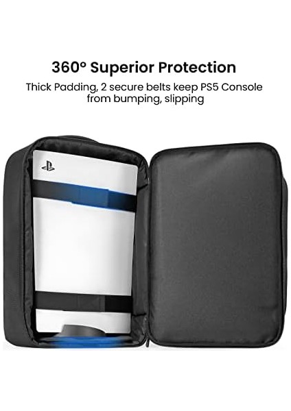 Trl Backpack For Ps5/ Ps5 Pro Console, Accessories, Protective Carrying Case Storage Bag Compatible With Sony Playstation 5 Console, Headset, 2 Game Discs, Ps5 Controller, Charging Station fiyatları
