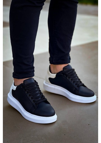 J-X500 Bağcıklı Ortopedik Taban Günlük Erkek Spor Sneaker Ayakkabı Bt Siyah/beyaz fiyatları