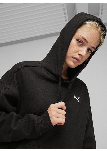 67788501 Her Hoodie Tr Siyah Kadın Kapüşon Yaka Regular Fit Sweatshirt fırsatları