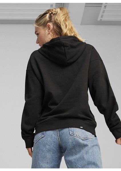 67788501 Her Hoodie Tr Siyah Kadın Kapüşon Yaka Regular Fit Sweatshirt indirimleri