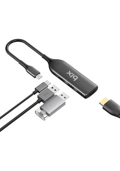 BX03HB Max 4in1 USB C Hub 4k@30hz Hdcp Hdmi, Pd Port, 2x Usb, Macbook Uyumlu Çoklayıcı Adaptör