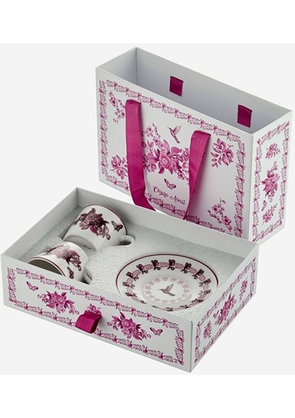 Allure Pembe Porselen Kahve Fincan Seti 120 ml