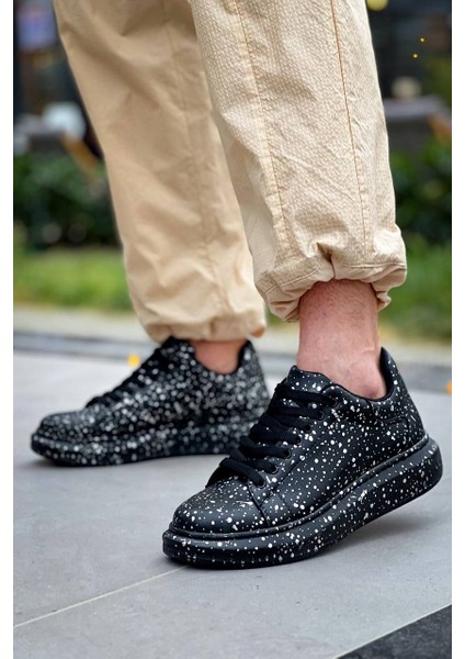 J-X500 Bağcıklı Silver Baskılı Ortopedik Taban Günlük Erkek Spor Sneaker Ayakkabı St Siyah fiyatları