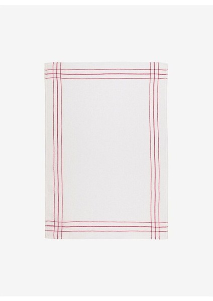 Waffle Pamuk Mutfak Havlusu Ekru / Kırmızı 50X76