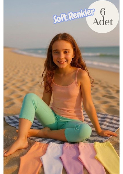 6'lı Kapri Kız Çocuk Taytlar