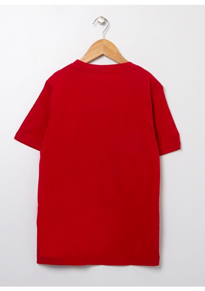Çocuk Kırmızı Bisiklet Yaka Baskılı T-Shirt 95A088-R78 Jdb Practıce Flıght fiyatları