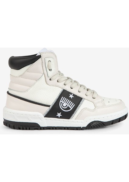 Beyaz-Siyah Kadın Deri Sneaker CF3212_034 modelleri