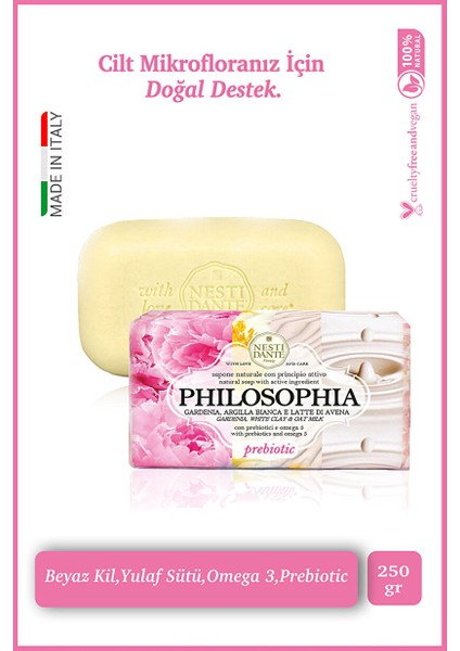 Philosophia Prebiyotik Beyaz Kil ve Yulaf Sütü Kolulu Sabun Vegan Bakım 250 gr fiyatları