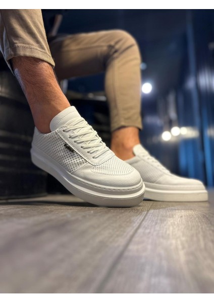 J013 Bağcıklı Ortopedik Taban Erkek Günlük Sneaker Spor Ayakkabı Bt Beyaz fiyatları