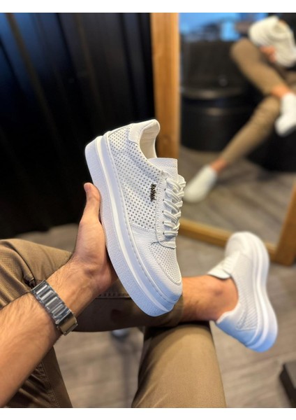 J013 Bağcıklı Ortopedik Taban Erkek Günlük Sneaker Spor Ayakkabı Bt Beyaz indirimleri