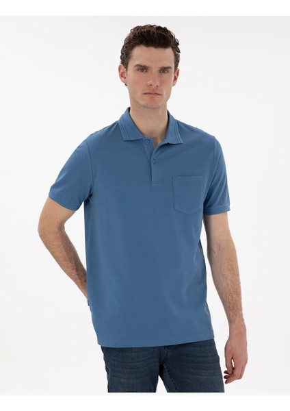 Koyu Mavi Regular Fit Basic Tişört