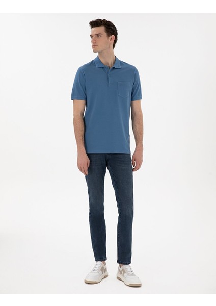 Koyu Mavi Regular Fit Basic Tişört fırsatları