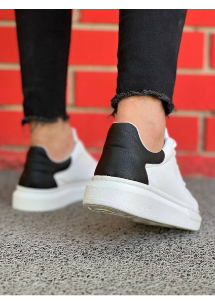 J-X500 Bağcıklı Ortopedik Taban Günlük Erkek Spor Sneaker Ayakkabı Bt Beyaz/siyah modelleri