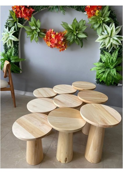 wooden vibe mantar sehpa natural fiyatları